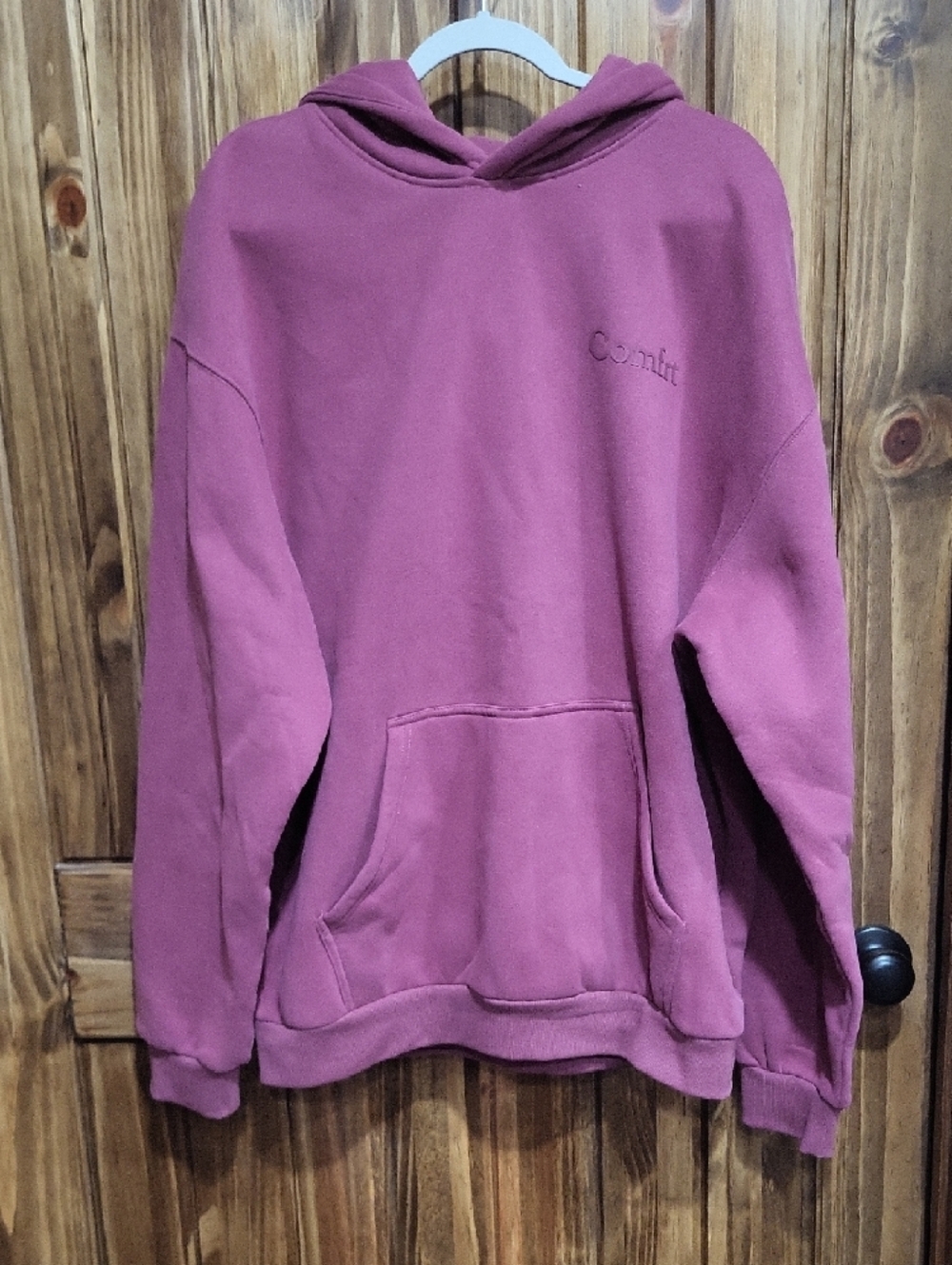 Comfrt Plush Unisex Size XL Oversized Hoodie in Mauve Pink